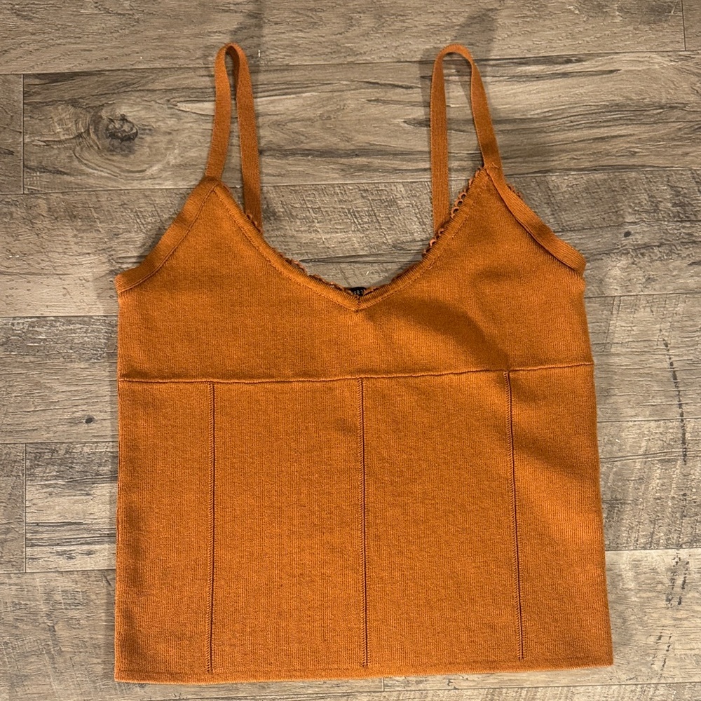 Forever 21 Orange Tank Top w/Lace Detail - Size L